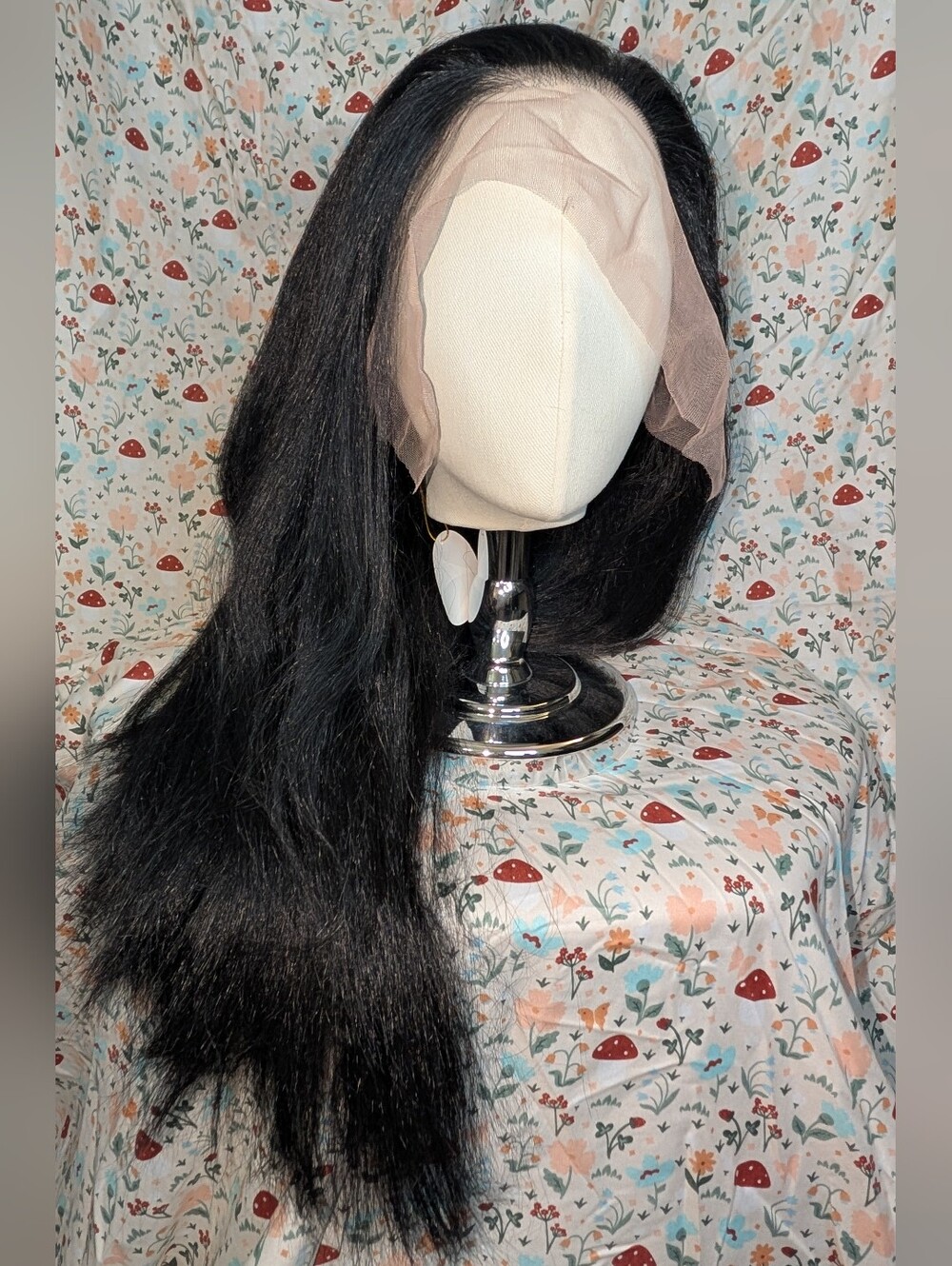 22" Synthetic Kinky Straight 13*6 Lace Front Wig Natural Black GWP NWT